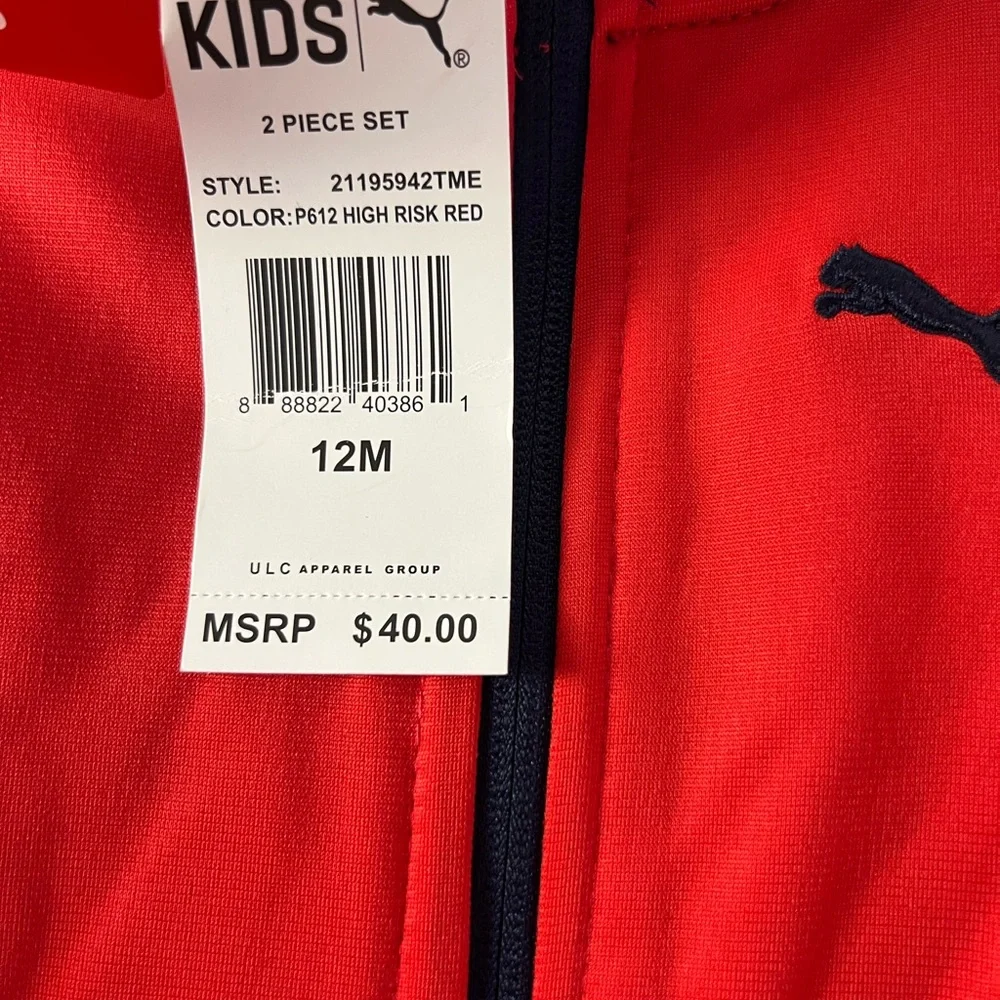 Puma Infant/Toddler Tracksuit 12 Months | Jacket & Joggers | NWT - Picture 4 of 5